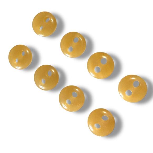 Vintage Lucite Buttons Set of Eight (8) Beige and Cream Gloss Two Hole Sewing - Picture 2 of 5